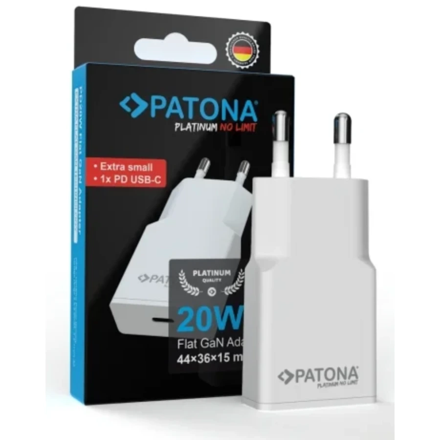 Patona Premium Flat GaN 20W PD3.0 biała