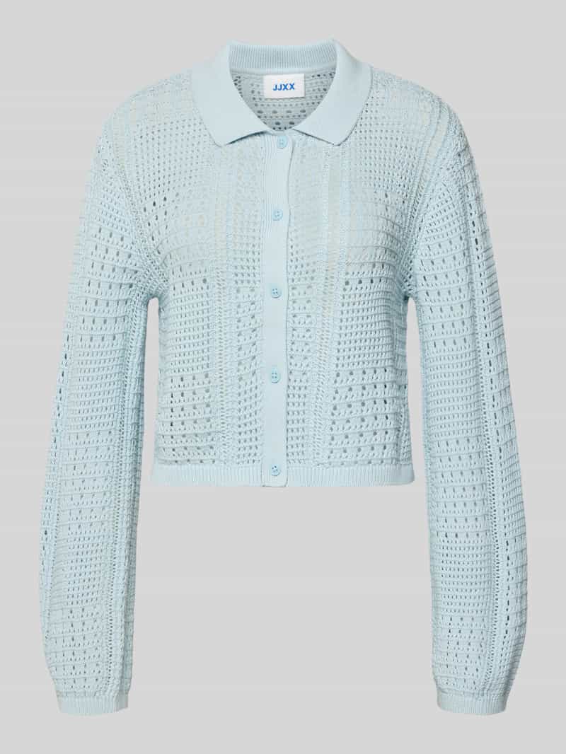 kardigan w kroju regular fit z kołnierzykiem polo model 'Sue'