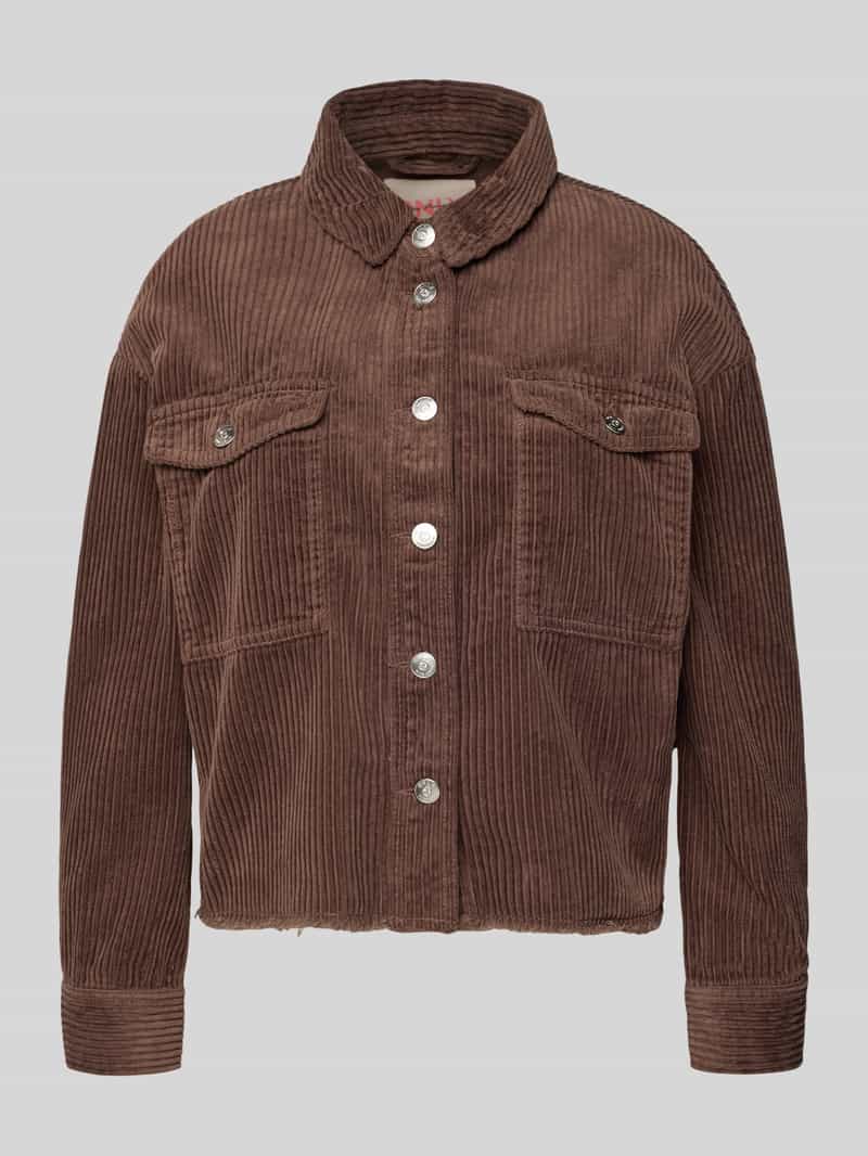 Kurtka sztruksowa o pudełkowym kroju z czystej bawełny model 'MARINA-ENY LIFE'