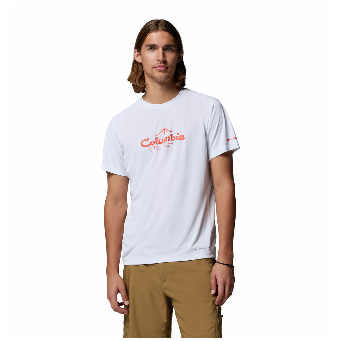 Koszulka męska Columbia Zero Rules™ Light SS Graphic Crew Rozmiar: XL / Kolor: biały