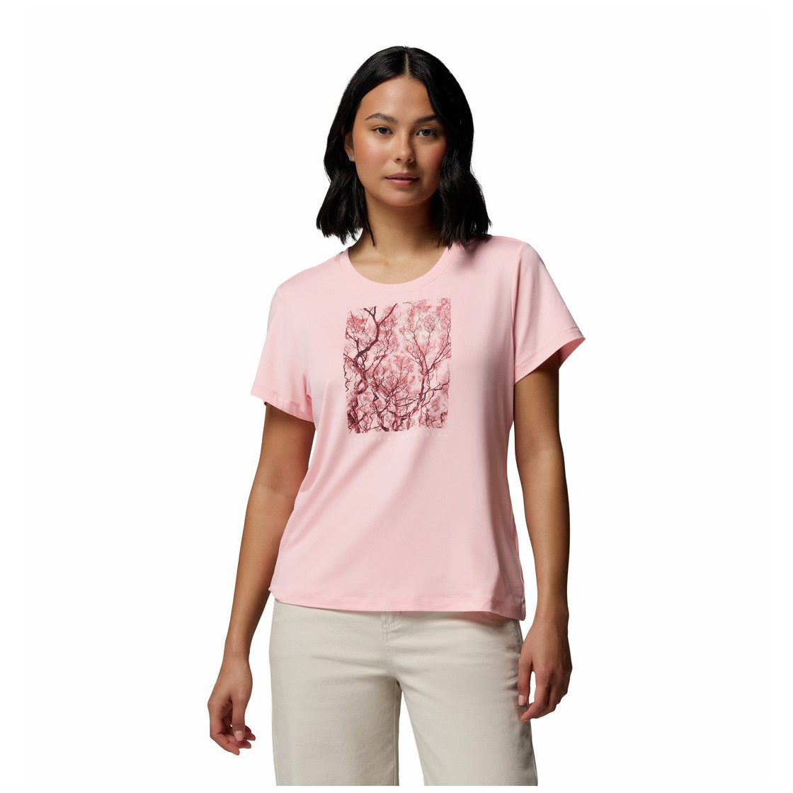 Koszulka damska Columbia Parsons Point™ SS Scoop Tee Rozmiar: M / Kolor: różowy