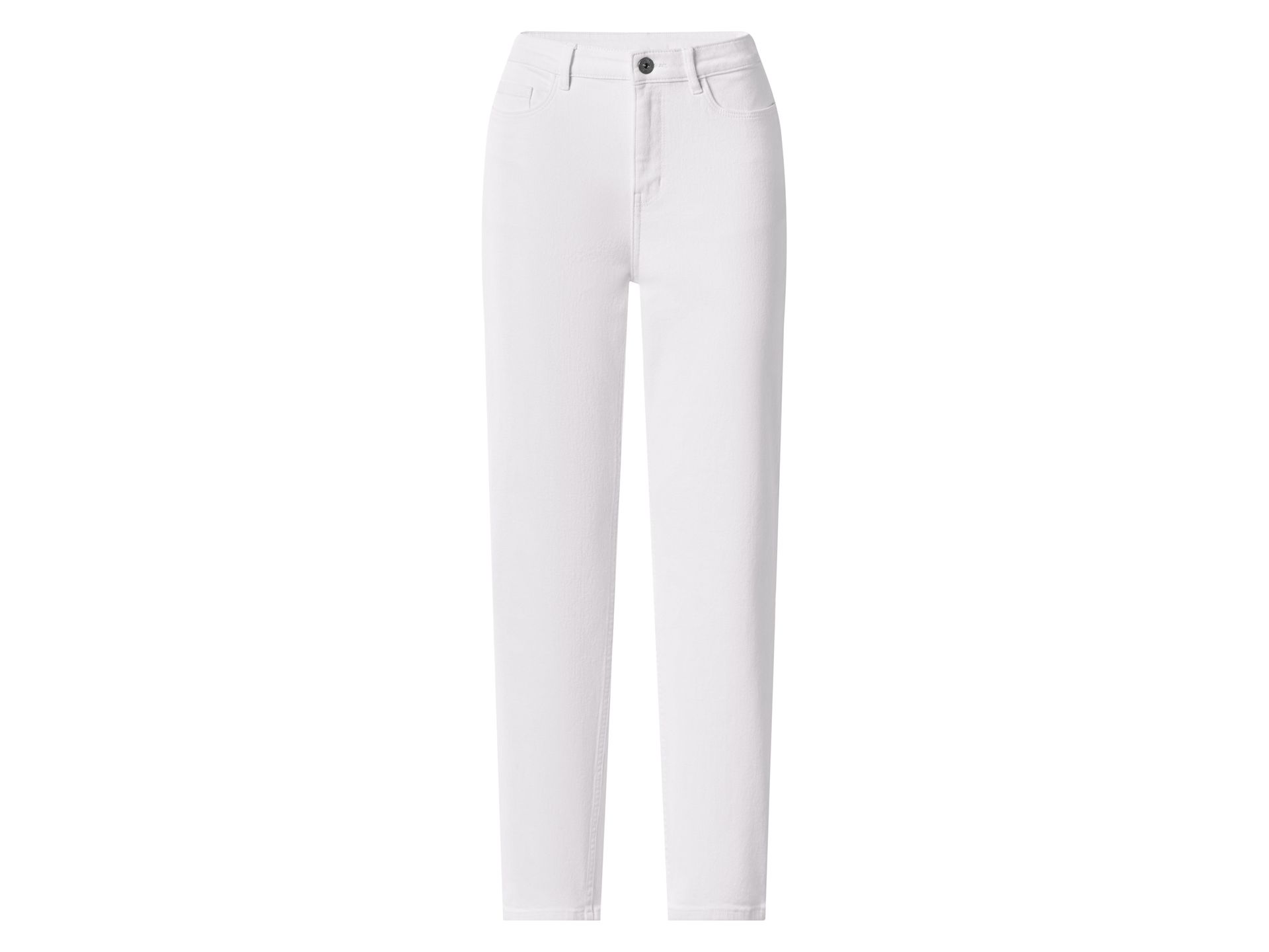 ESMARA® Jeansy straight fit damskie z bawełną (Biały, 36)