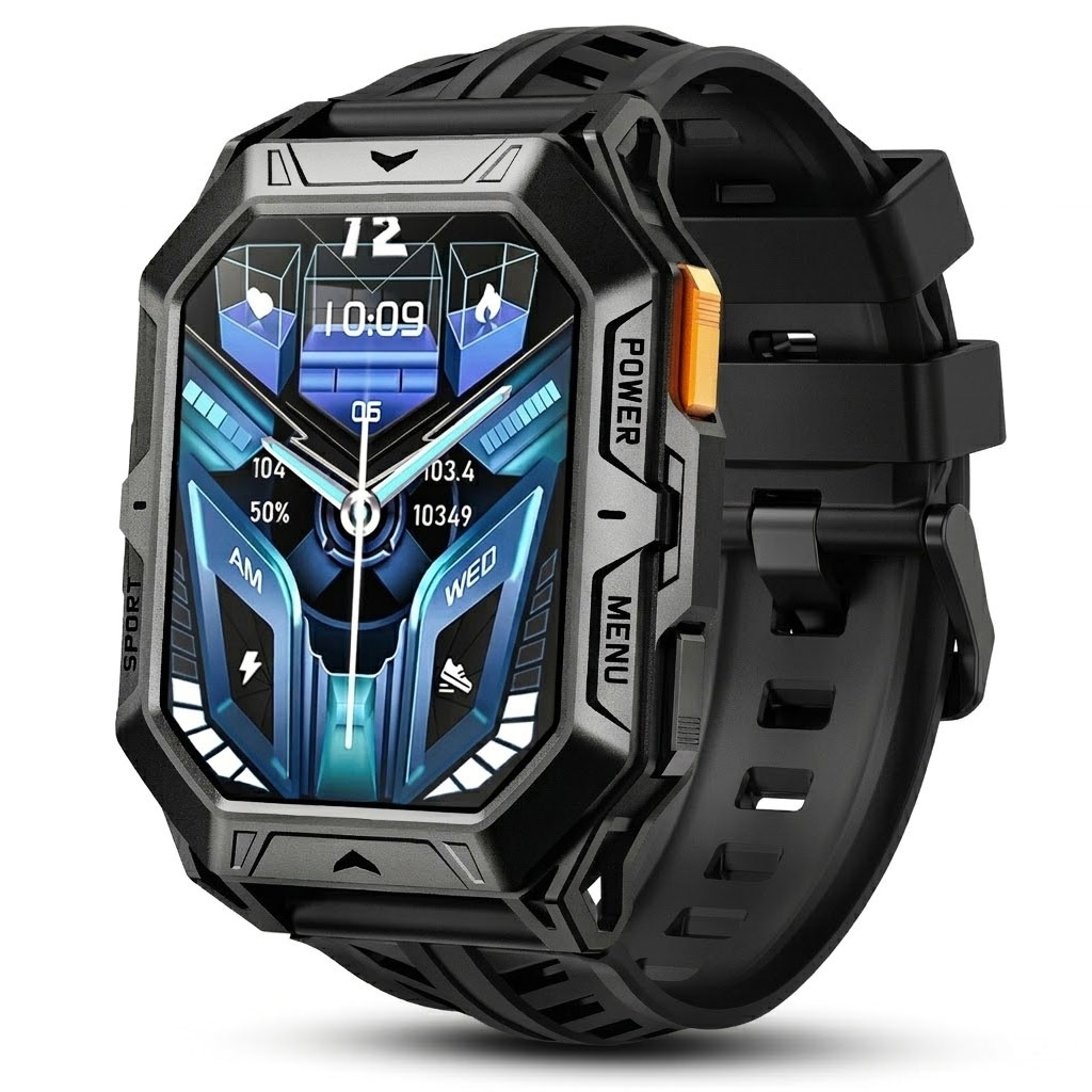 Smartwatch męski AMOLED z rozmowami Bluetooth, bateria 1000 mAh – Rubicon RNCF24-2