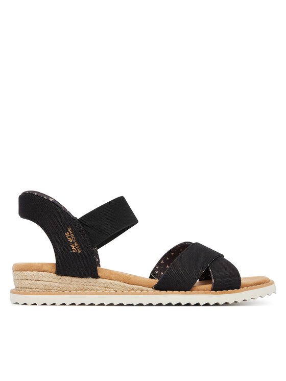 Skechers Sandały BOBS Desert Kiss - Golden Lily 114418/BLK Czarny