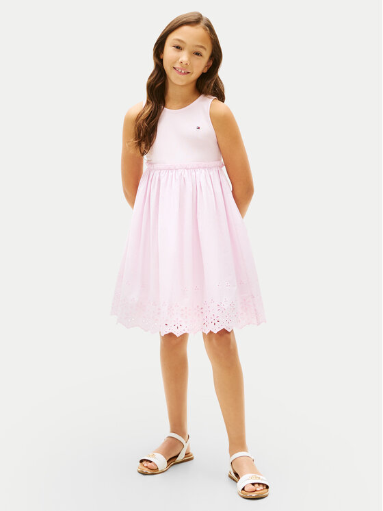 Tommy Hilfiger Sukienka letnia KG0KG09148 Różowy jasny Regular Fit