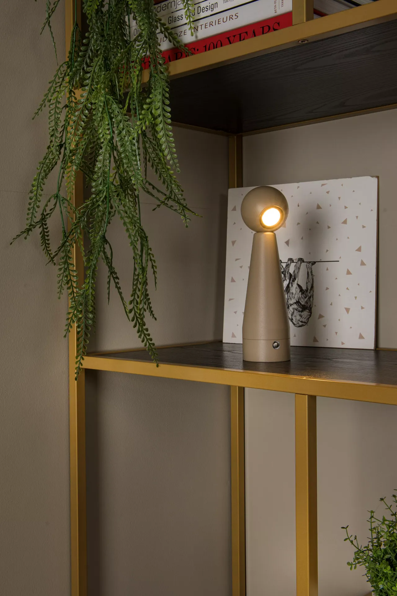 IPSOS lampa stołowa taupe beżowa ładowana LED 3W 2700K DIM LUCIDE 33500/03/41
