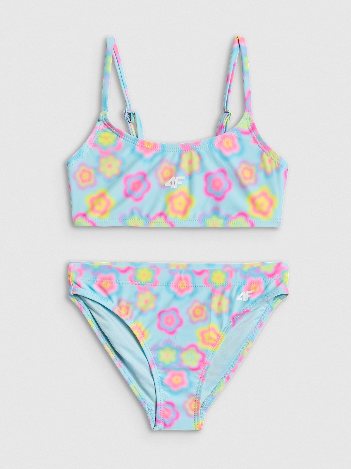 4F Kostium kąpielowy dwuczęściowy dziewczęcy - multikolor 134/140 (8-10 lat)