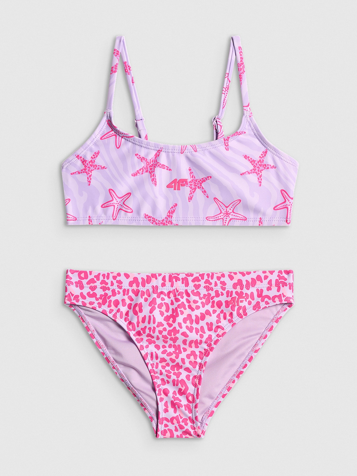 4F Kostium kąpielowy dwuczęściowy dziewczęcy - multikolor 134/140 (8-10 lat)