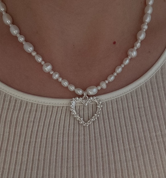 Naszyjnik Serce Otulenie perły