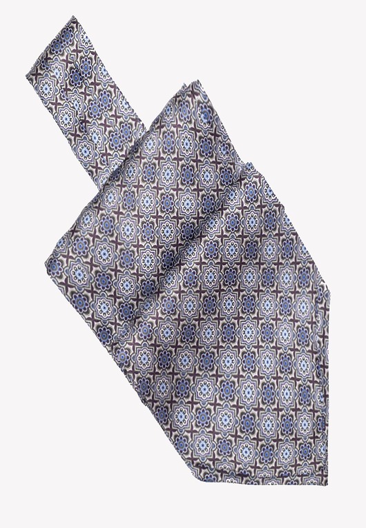 Elegancki fular jedwabny w geometryczne wzory 17x130 cm