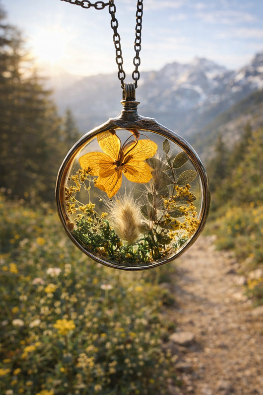 Duży naszyjnik Żółty kwiat