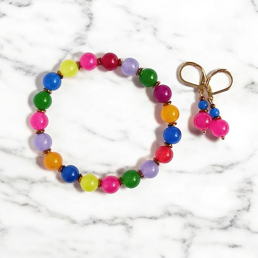 RAZEM TANIEJ! summer collection : bransoletka i kolczyki : jadeit II