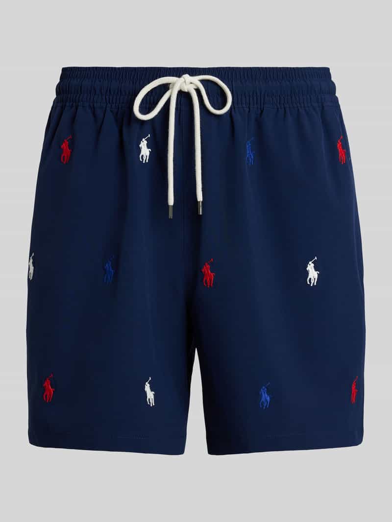 Spodenki kąpielowe o kroju regular fit z wyhaftowanym logo