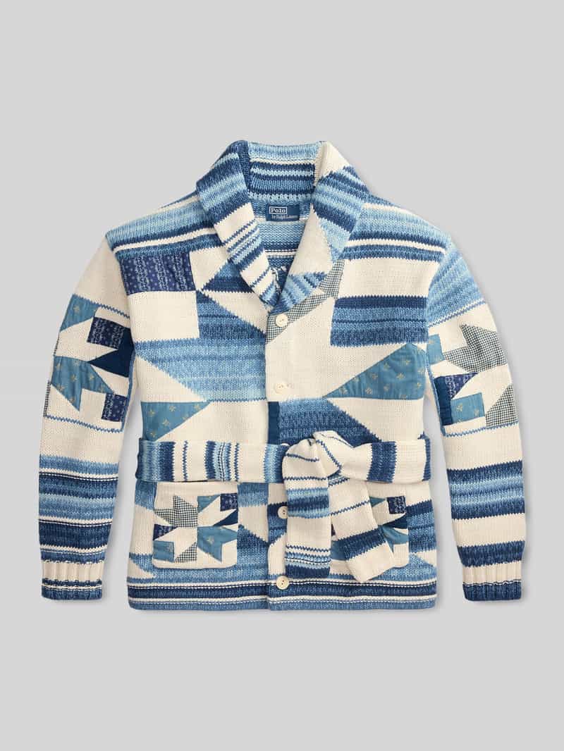 Kardigan o kroju regular fit z mieszanki bawełny i lnu