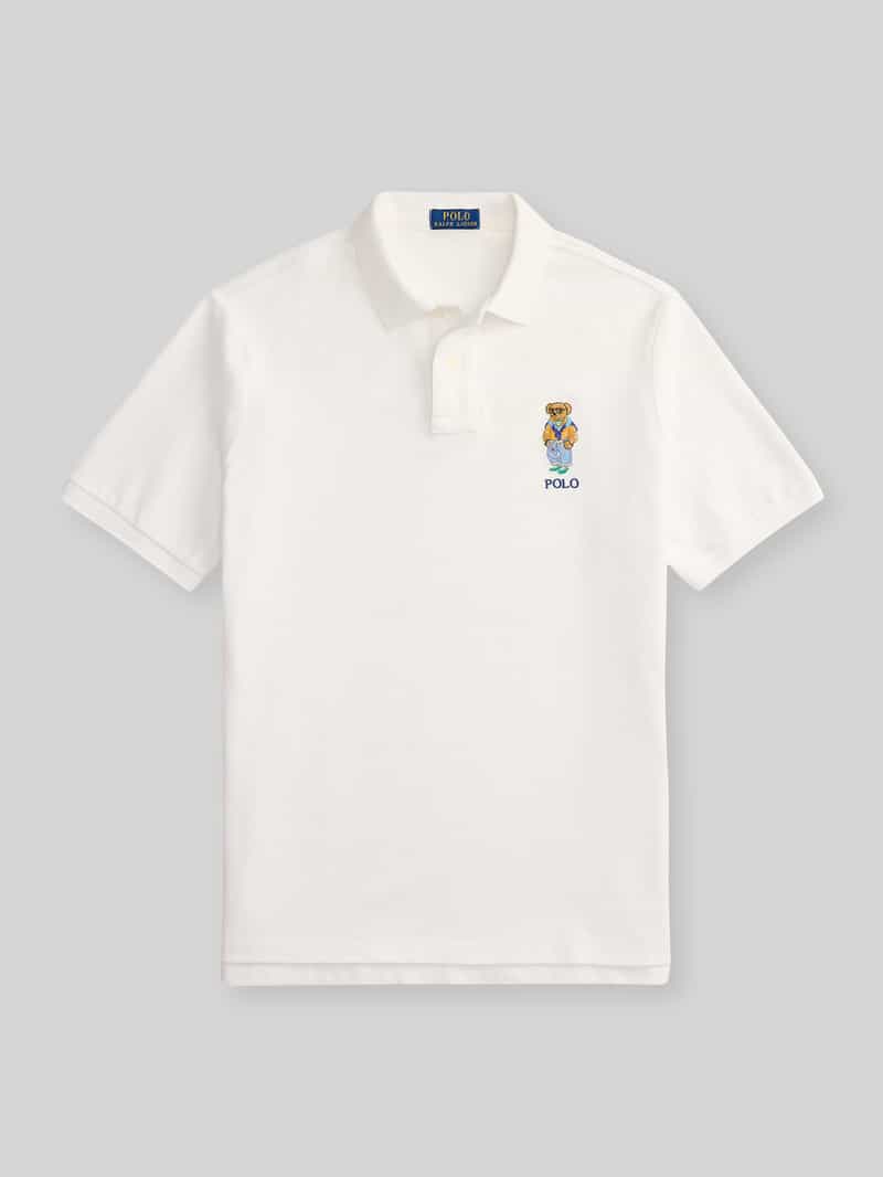 Koszulka polo w kroju regular fit z czystej bawełny z haftem polo bear