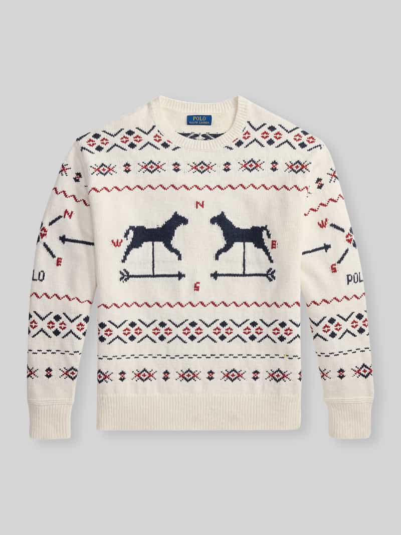 Sweter z dzianiny o kroju regular fit z mieszanki bawełny, lnu i kaszmiru