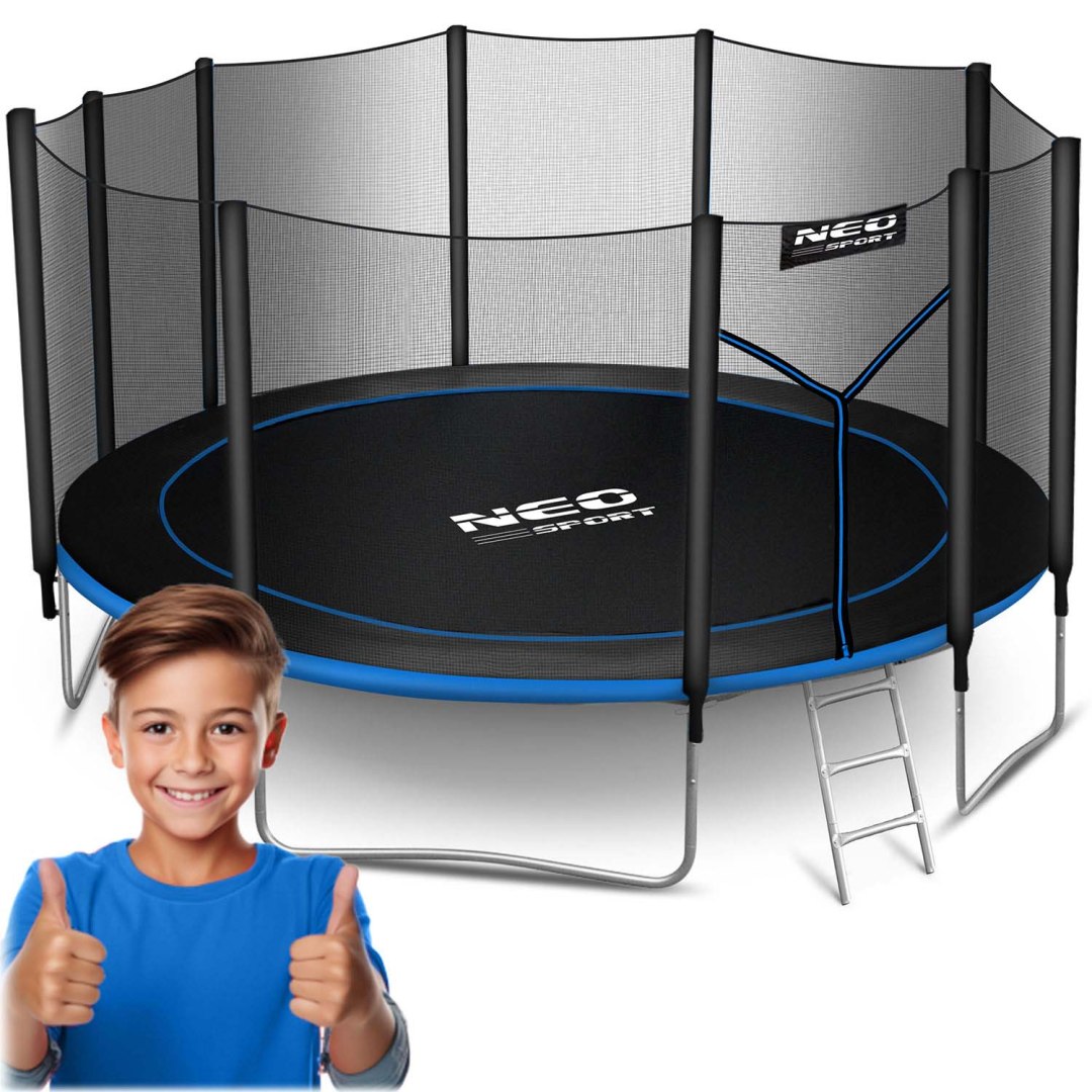 Neo-Sport Trampolina ogrodowa 15ft/465cm z siatką zewnętrzną i drabinką NS-15Z221