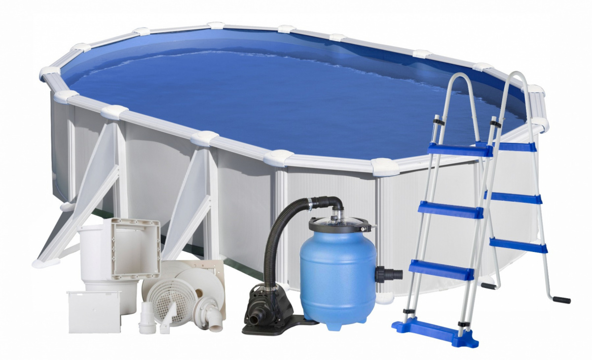 GRE Basen ogrodowy stalowy Fidji aqua 610x375x120 cm