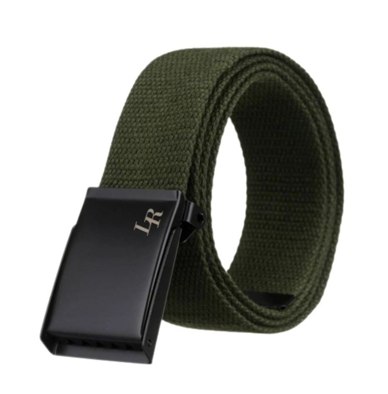 Pasek Parciany Loren Bawełniany PARCIAK 40 mm Z Klamrą Zatrzaskową BJ-B-1 CIEMNY ZIELONY Klamra ,,Otwieracz do Kapsli,,
