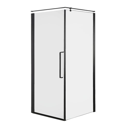 Czarna kabina prysznicowa kwadratowa 90x90 cm Fresh Line BKP260T09K Clean Glass