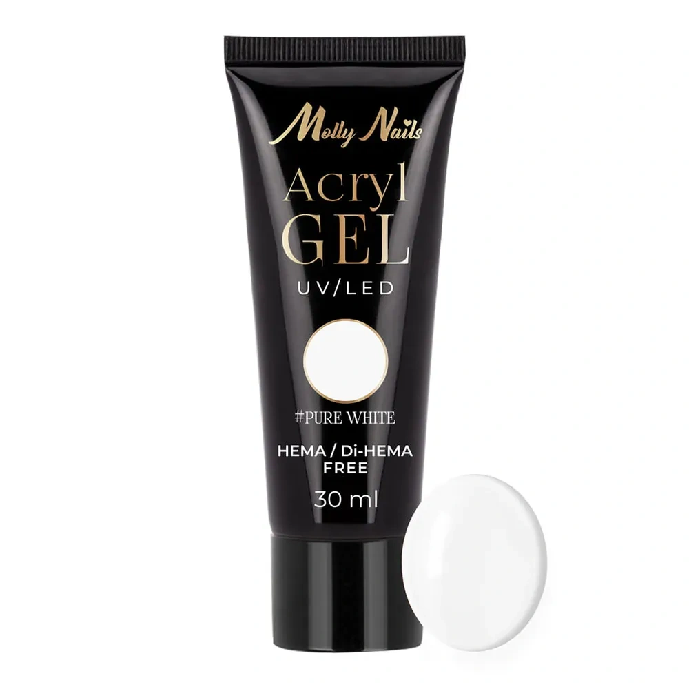 Molly Nails Acryl Gel akrylożel budujący do przedłużania paznokci Pure White 30 ml