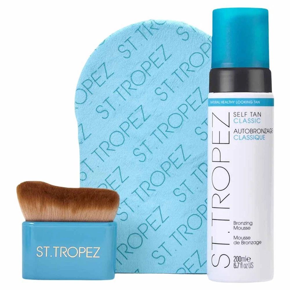 ST.TROPEZ SET Ultimate Tan Bronzing Mousse pianka samoopalająca 200ml + aplikator do samoopalacza