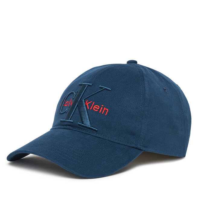 Czapka z daszkiem Calvin Klein Large Monologo LV04D5039G Granatowy