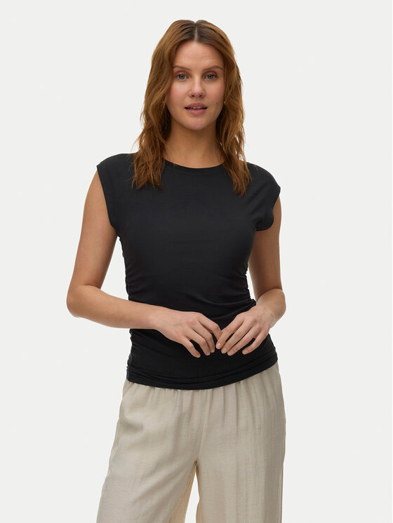 Vero Moda T-Shirt Avasarah 10342876 Czarny Slim Fit