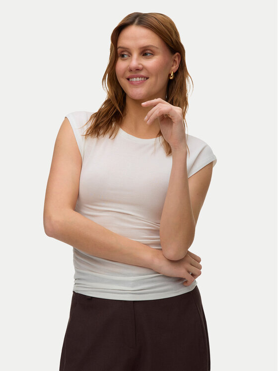 Vero Moda T-Shirt Avasarah 10342876 Biały Slim Fit