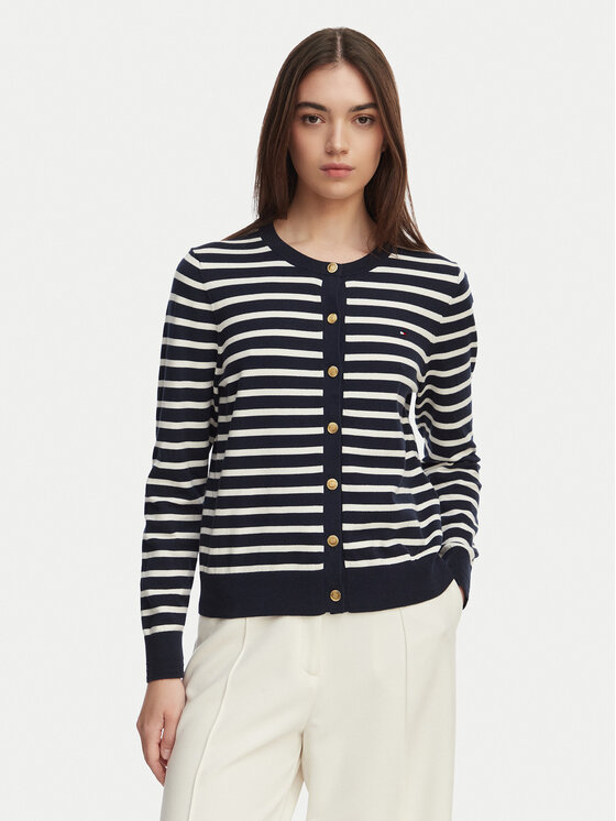 Tommy Hilfiger Kardigan WW0WW42370 Granatowy Regular Fit