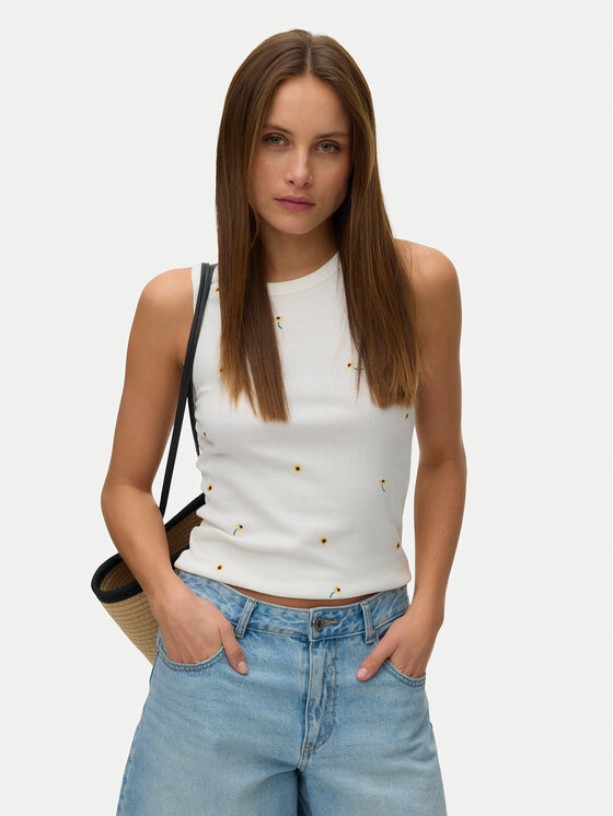 Vero Moda Top Naja 10341964 Biały Slim Fit