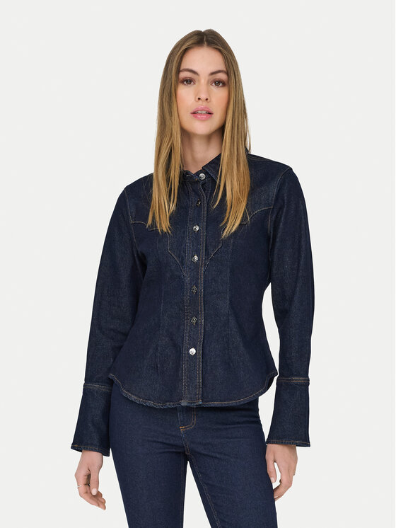 ONLY Koszula jeansowa Perla 15359156 Granatowy Slim Fit