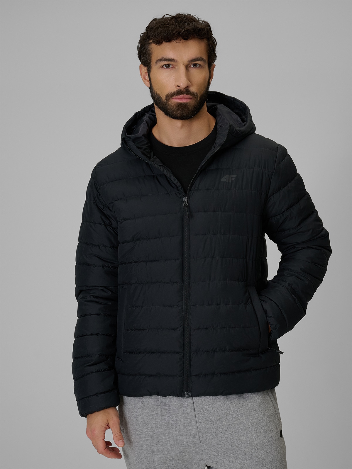 4F Kurtka z wypełnieniem syntetycznym męska - czarna XXL