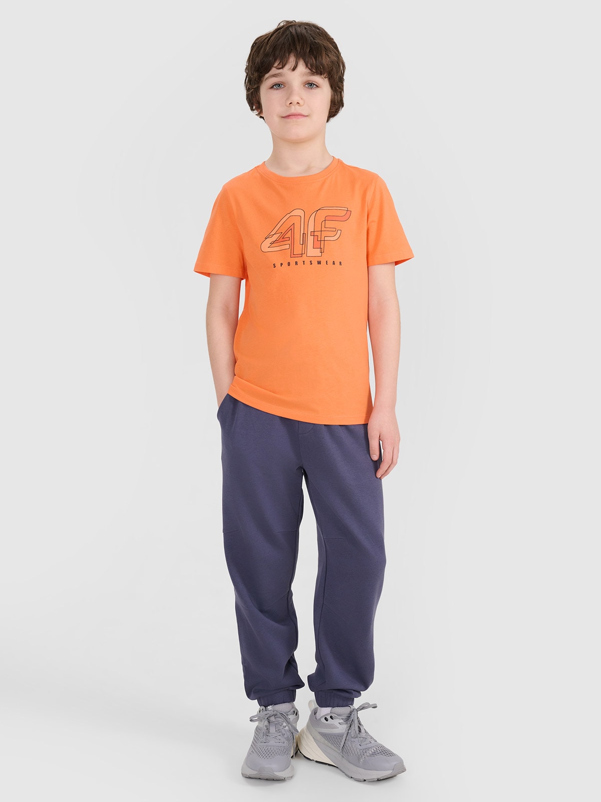 4F Spodnie dresowe joggery chłopięce - szare 158 (12-13 lat)