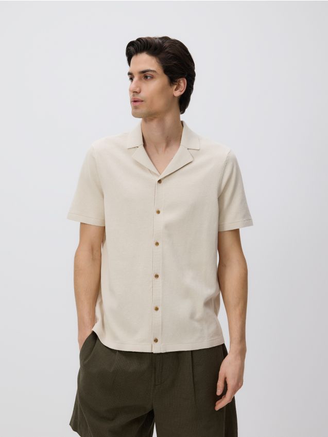 Reserved - Sweter z krótkim rękawem - beżowy