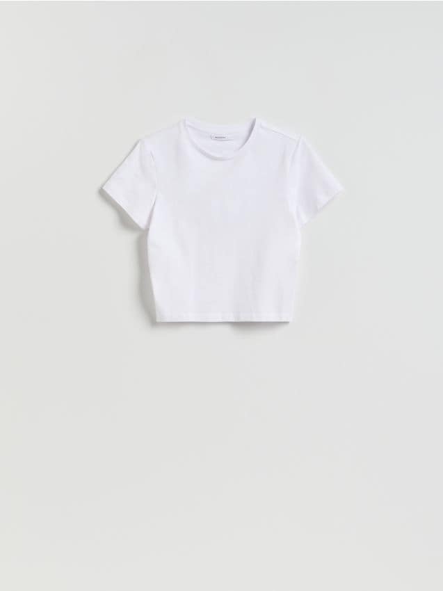 Reserved - Bawełniany t-shirt - biały