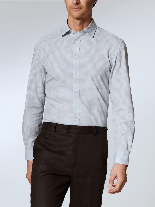 Reserved - Koszula regular fit w kratę - jasnoniebieski