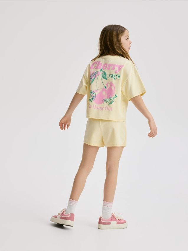 Reserved - Dresowy komplet z bawełny - jasnożółty