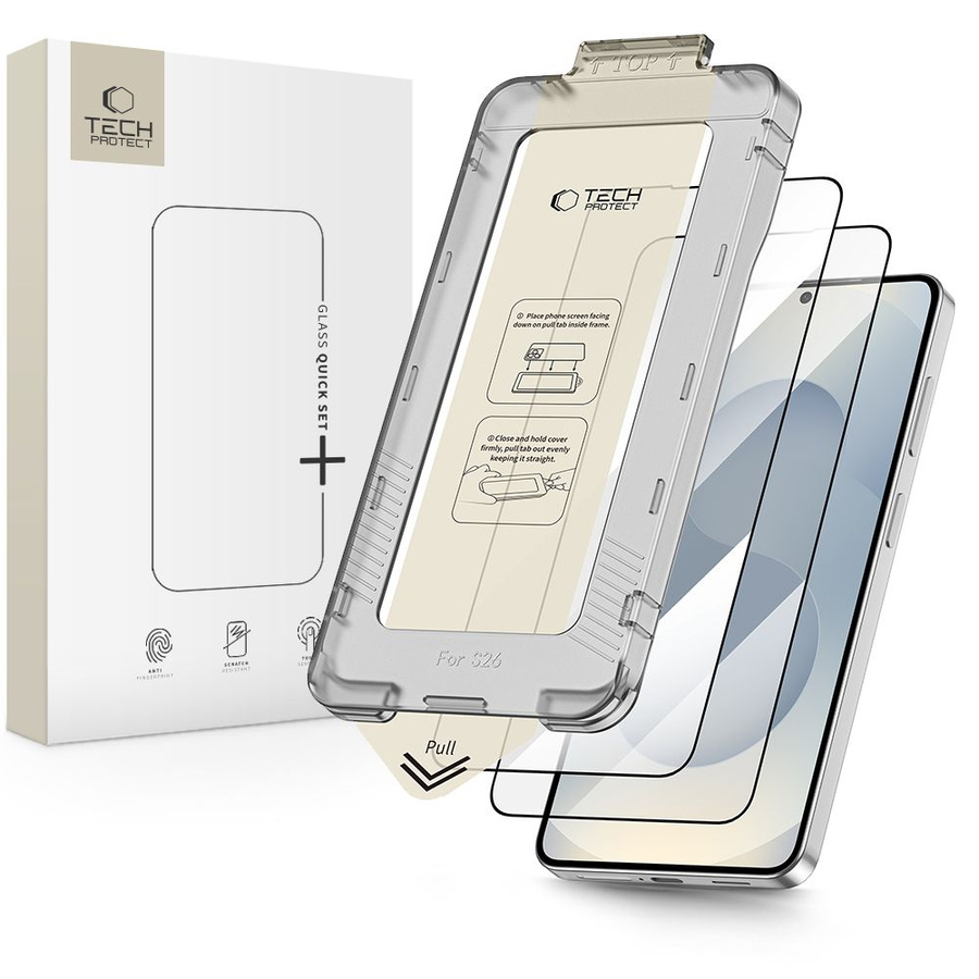 SZKŁO HARTOWANE TECH-PROTECT QUICK SET+ 2-PACK GALAXY S26 BLACK
