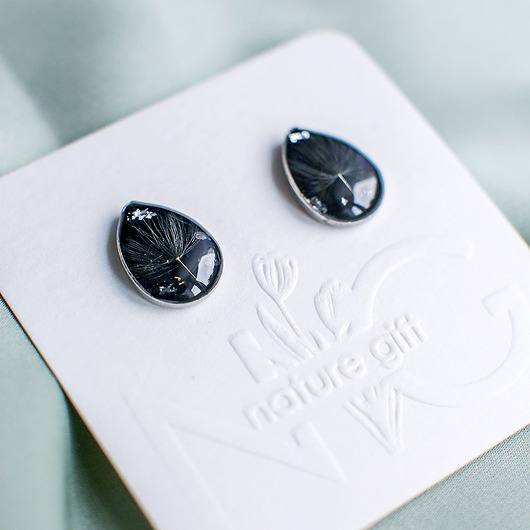 Kolczyki sztyfty z rzęsek dmuchawca