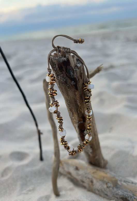 Golden - bransoletka z hematytów i Masy perłowej