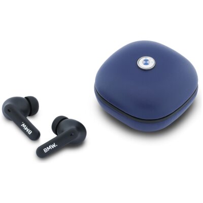 BMW Bluetooth TWS Leather Metal Logo ENC granatowy