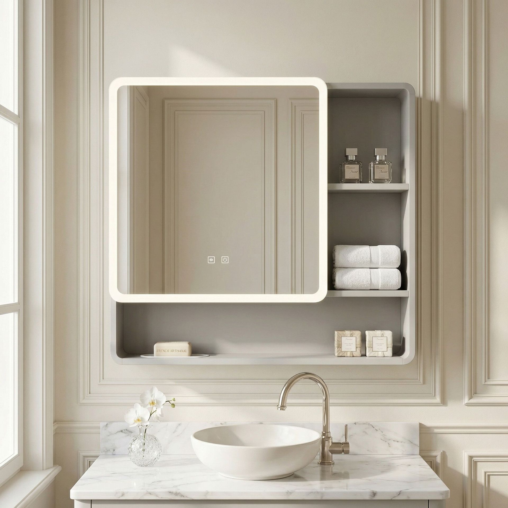 Rea Szafka z lustrem LED M1016-70 70x65