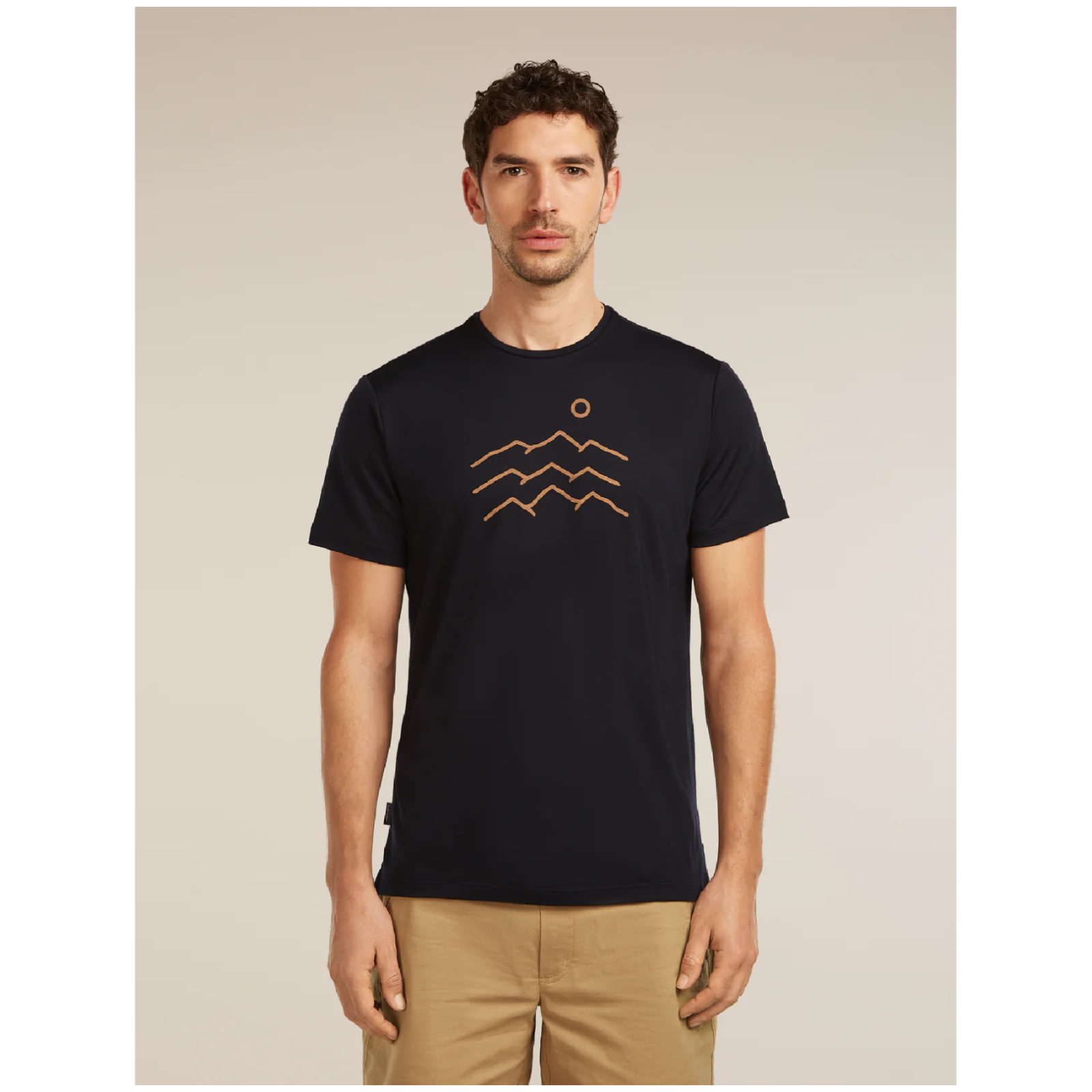 Męska koszulka Icebreaker Merino Blend 125 Cool-Lite™ Sphere SS Tee Across the Peaks Rozmiar: M / Kolor: czarny