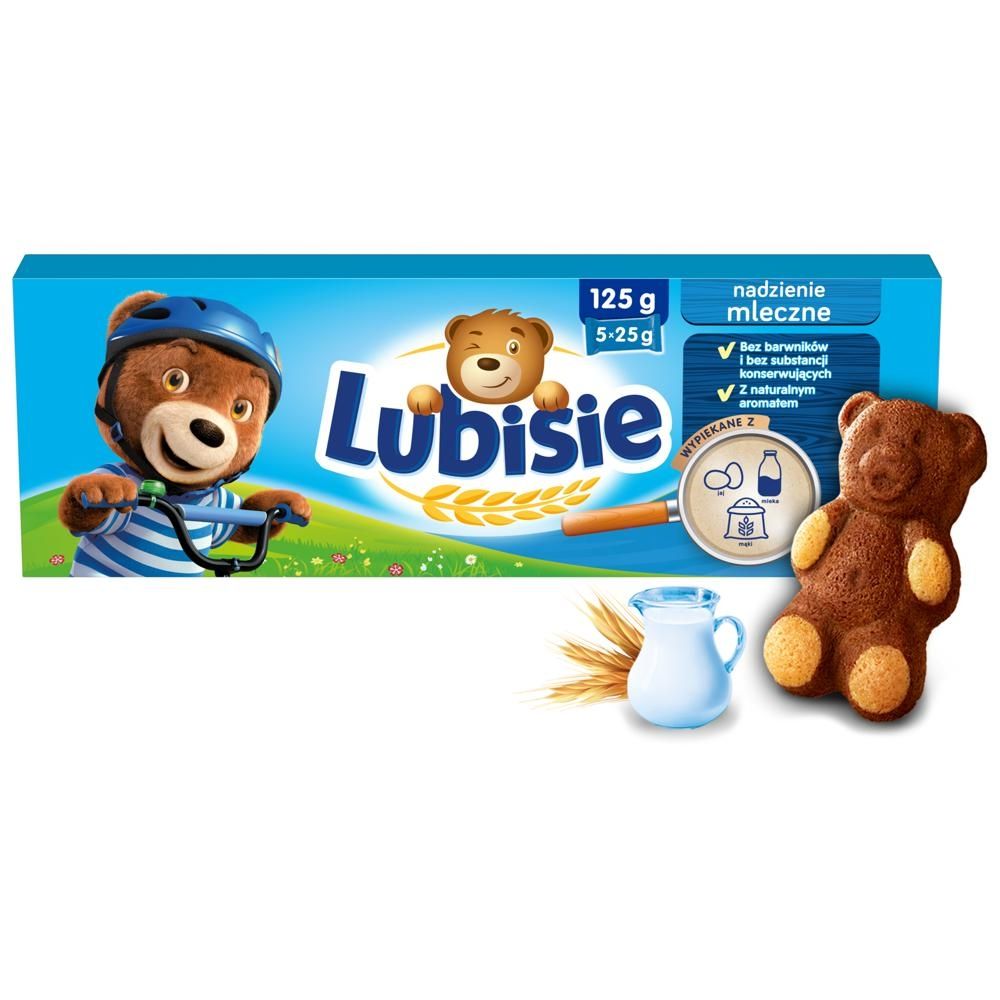 Lubisie miękkie ciastko biszkoptowe z nadzieniem mlecznym - 125 g