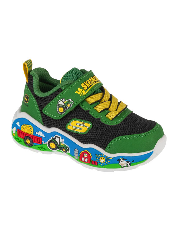Skechers Sneakersy John Deere: Play Scene - Barn-Squad Buddies 407065N/GNBK Zielony