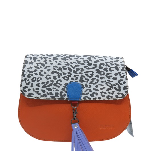 Torebka damska klasyczna odpinany wymienny chwost brelok OLIVKA