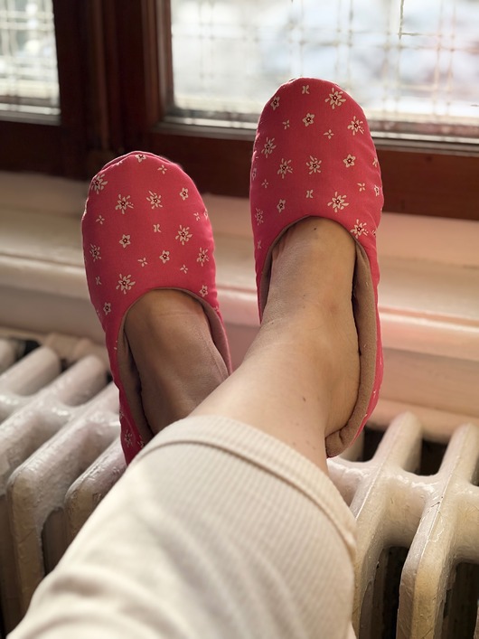 Kapcie różowe w kwiatki r.38