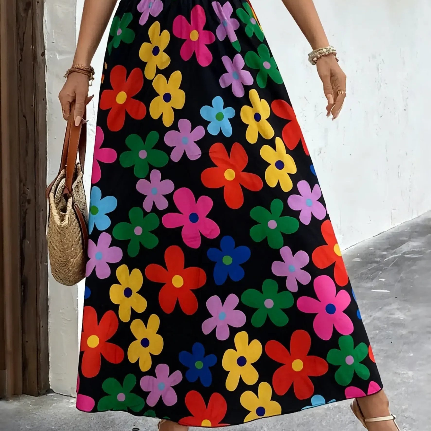 TEMU Modna Spódnica Casual z Nadrukiem