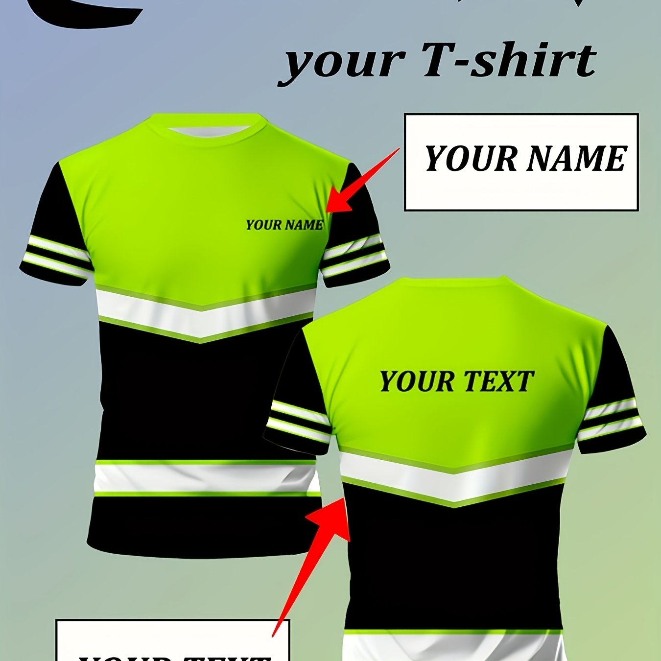 TEMU Spersonalizowana Koszulka Męska z Imieniem/Tekstem/Logo - 95% Poliester/5% Spandex, Wysokiej Jakości Okrągły Dekolt, Letnia Casualowa i Firmowa